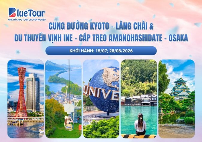 CUNG ĐƯỜNG KYOTO - LÀNG CHÀI & DU THUYỀN VỊNH INE - CÁP TREO AMANOHASHIDATE - OSAKA