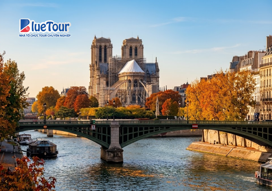 Nhà Thờ Đức Bà Paris Mùa Thu: Vẻ Đẹp Cổ Kính Giữa Sắc Lá Vàng
